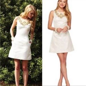 Lilly Pulitzer Wythe Dress Cameo White Metallic